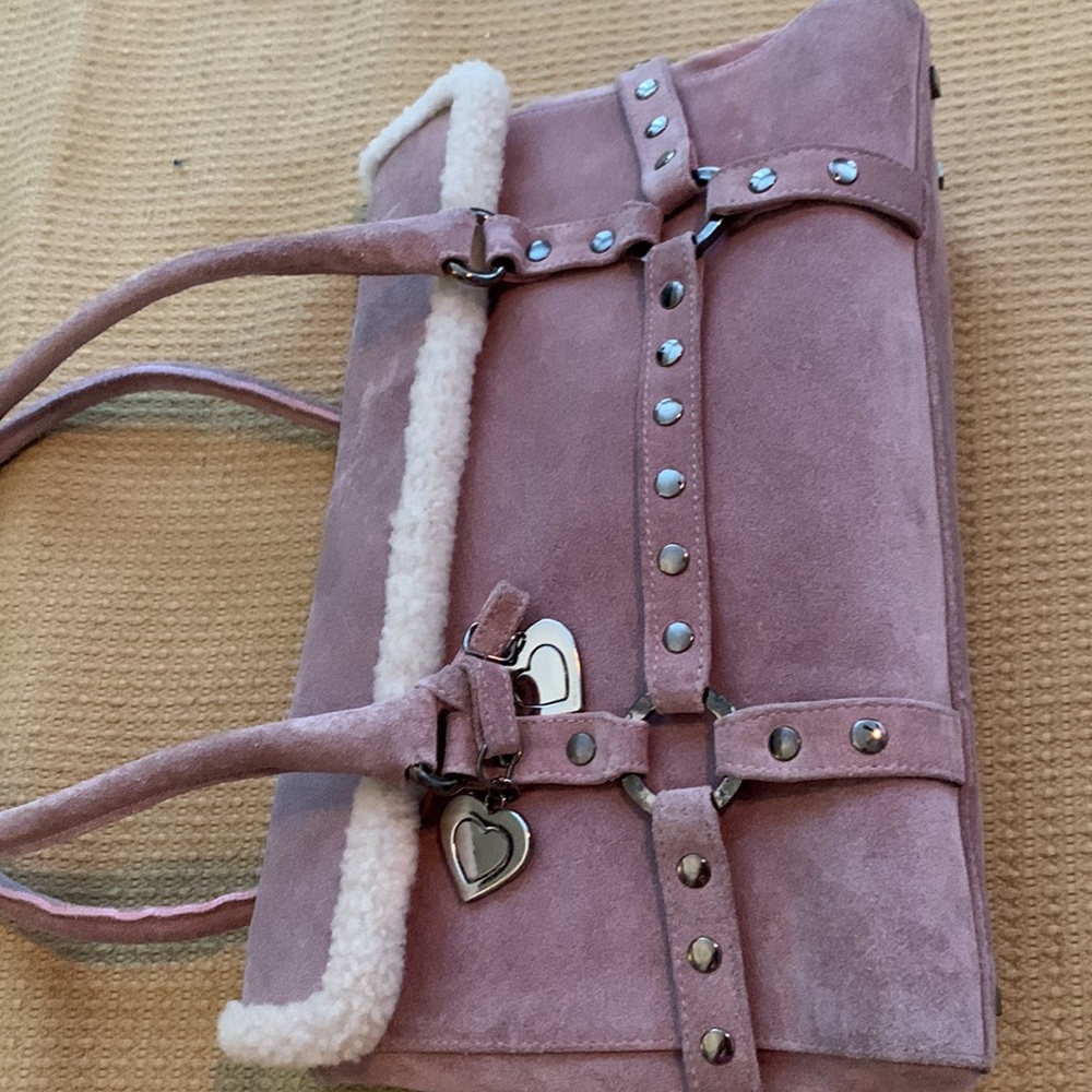 Dusty Pink Stuart Weitzman Shearling Bag. 12” X 7” X 4” - Picture 8 of 13
